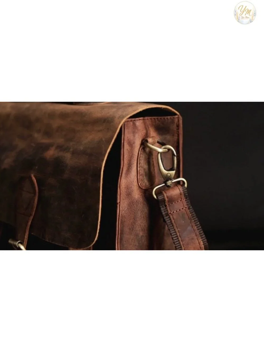 Retro Leather Laptop Messenger Bag for Men Women Briefcase Crossbody